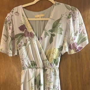 Pink Blush Floral Chiffon Maxi Maternity Dress- Size Large